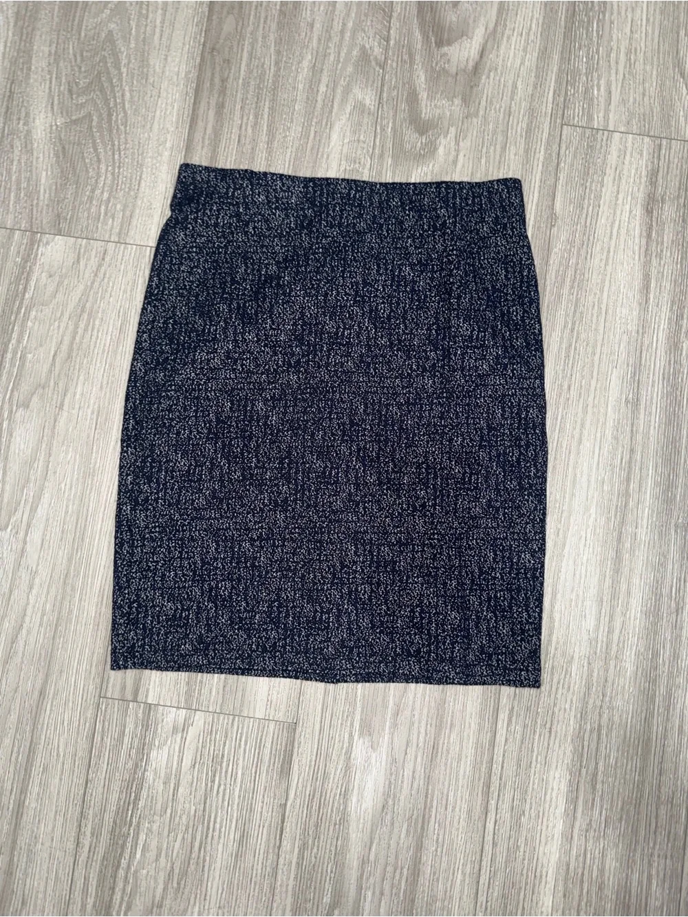 LOFT Navy Tweed Pencil Skirt